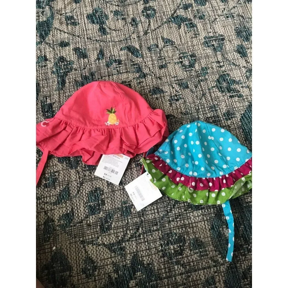 Gymboree Lot Of 2 Sun Summer Hats 12-24 months